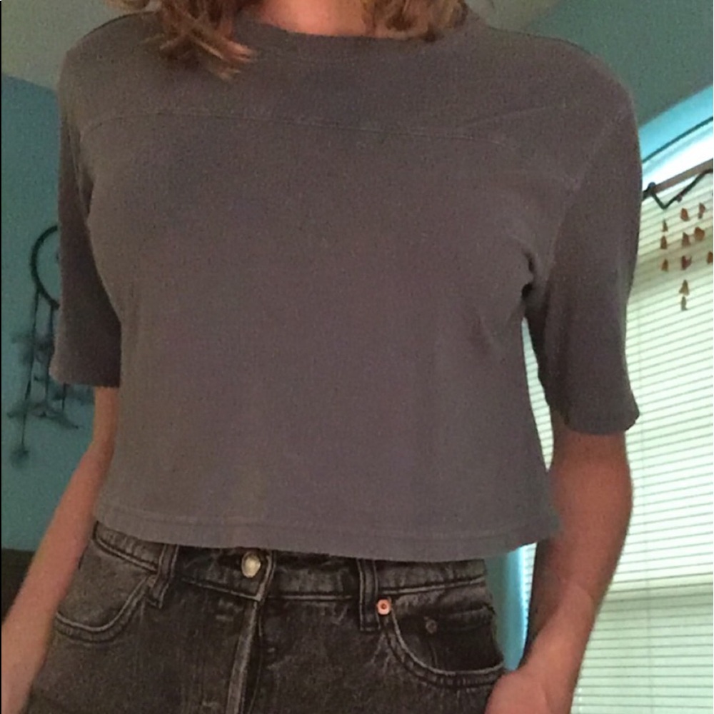 Grey blue cotton tshirt